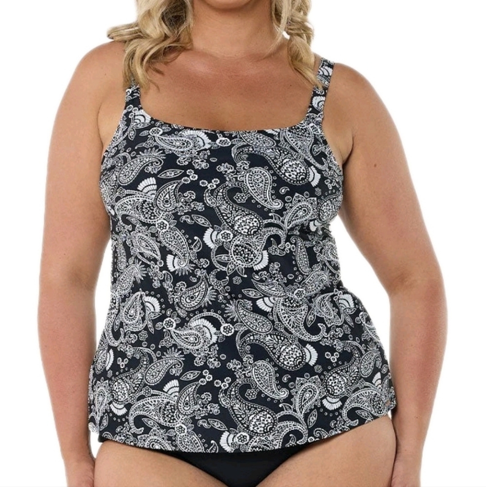 New LANDS END TANKINI 2 Piece Swimsuit PAISLEY